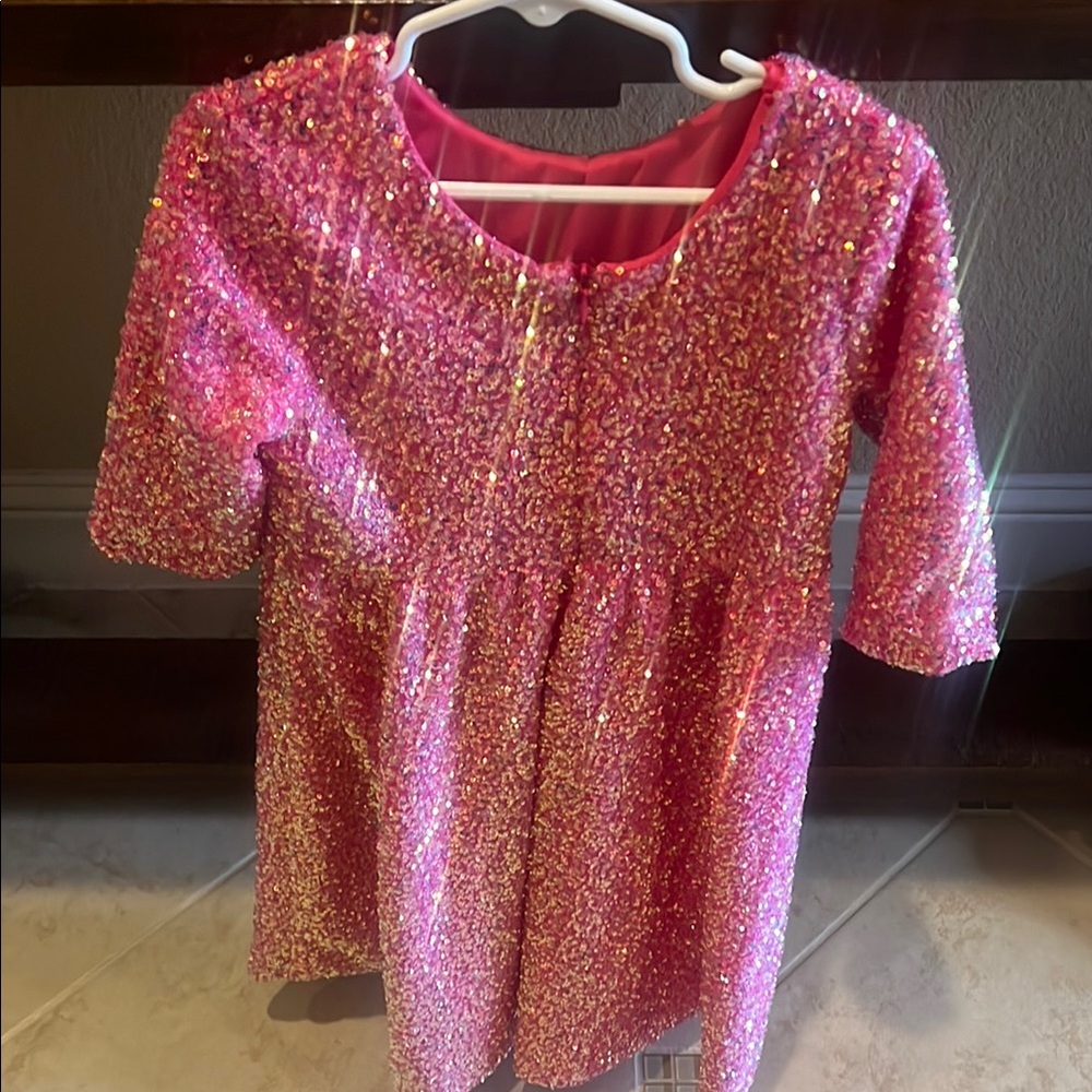 Mila & Rose Hot Pink Pink Sequin Dress - Picture 4 of 4